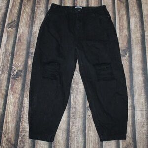 Freaking Black Distressed Loose Fit Jeans